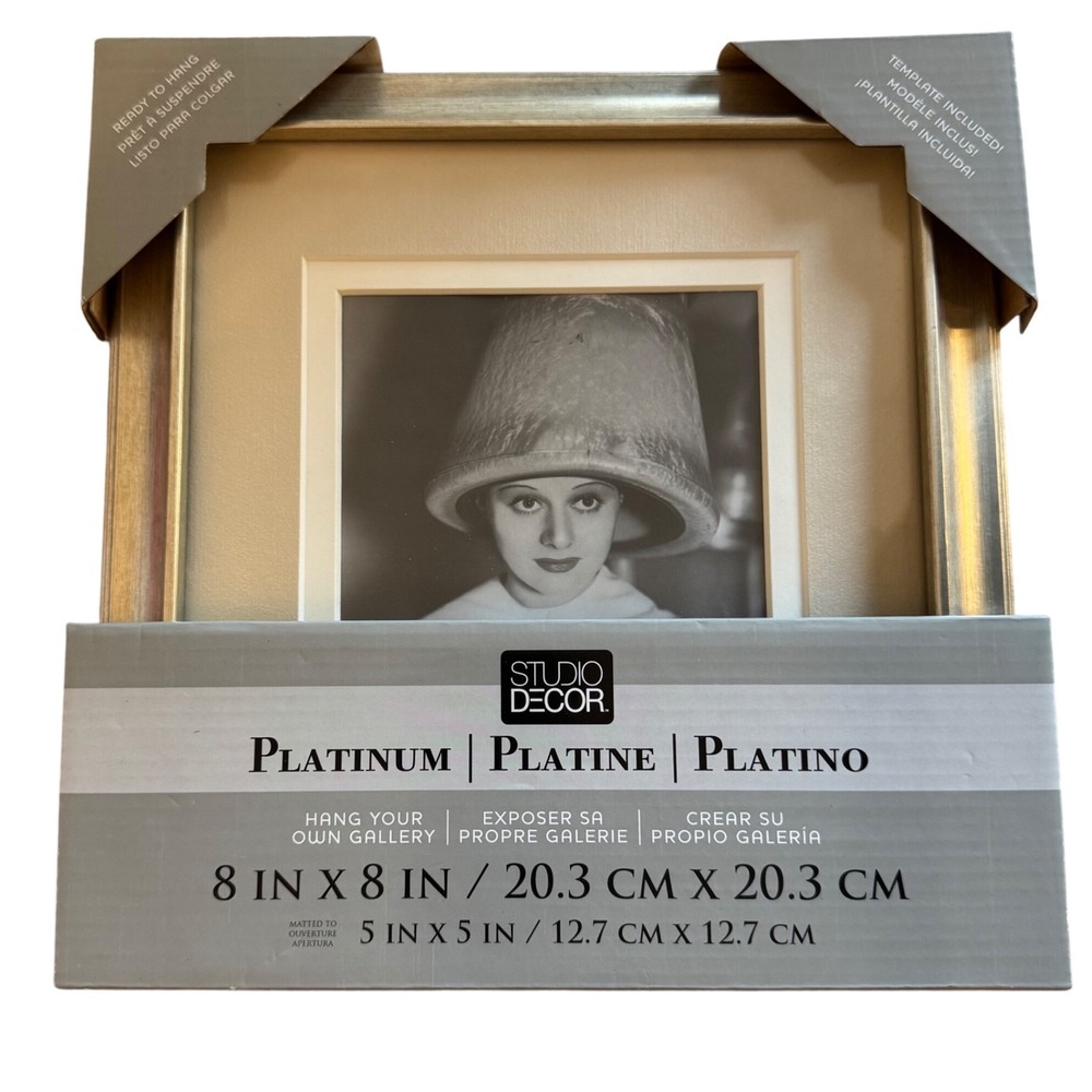 Studio Decor Platinum Picture‎ Frame Gallery Wall Kit 8x8 Neutral Colors Sparkle